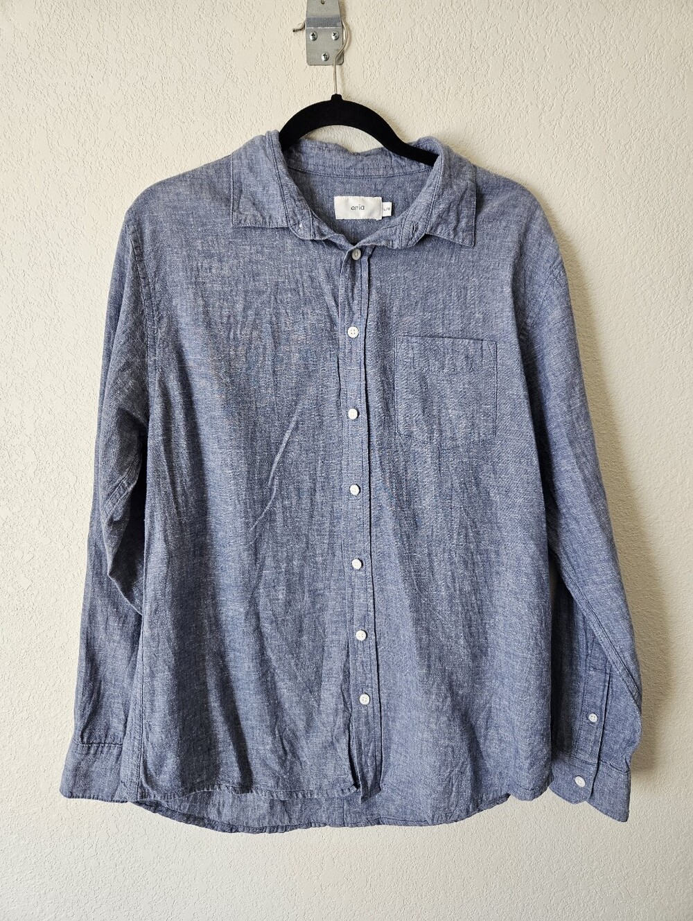 Onia Chambray Button-Down Shirt in Light Blue